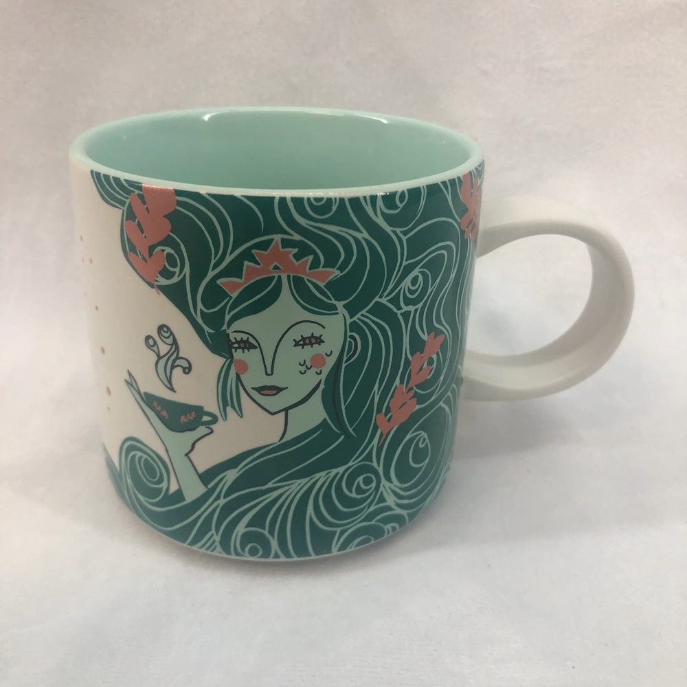Starbucks 2018 siren mermaid mug Teal and Coral Artistic Mug